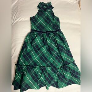 Janie and Jack Green Plaid Kids Dress